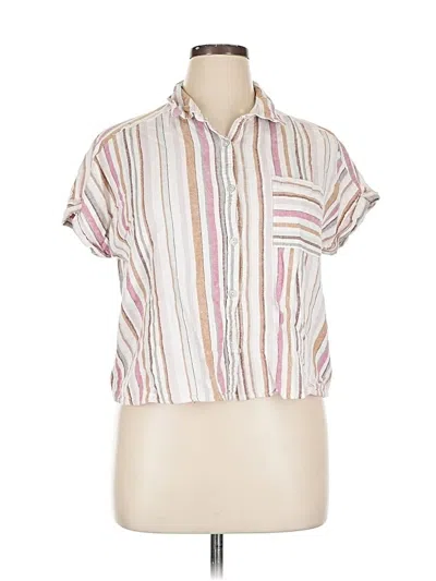 Pre-owned Maurices Short Sleeve Blouse In Pink