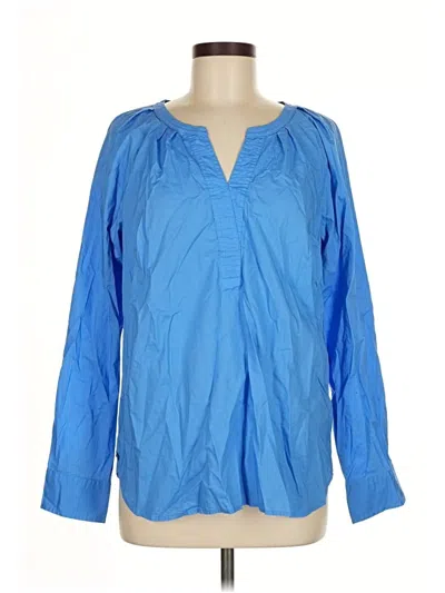 Pre-owned Talbots Long Sleeve Blouse In Blue