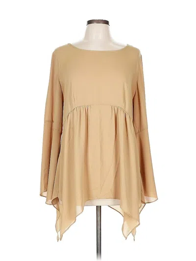 Pre-owned Ashley Stewart Long Sleeve Blouse In Brown