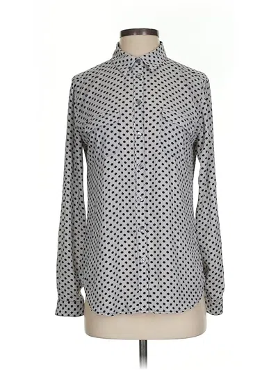 Pre-owned Ann Taylor Loft Long Sleeve Blouse In Gray