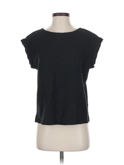 Pre-owned Ann Taylor Loft Short Sleeve Top Black Scoop Neck Tops
