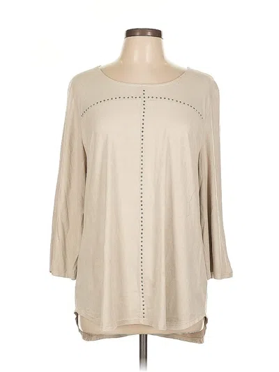 Pre-owned Style & Co 3/4 Sleeve T-shirt In Brown