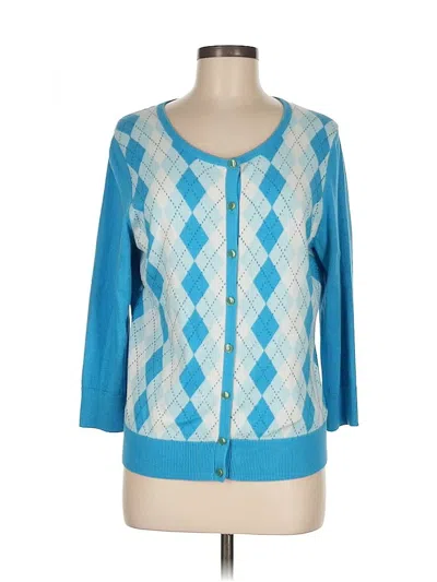 Pre-owned Talbots Cardigan Sweater In Blue