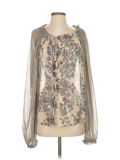 Pre-owned Free People Long Sleeve Blouse In Silver