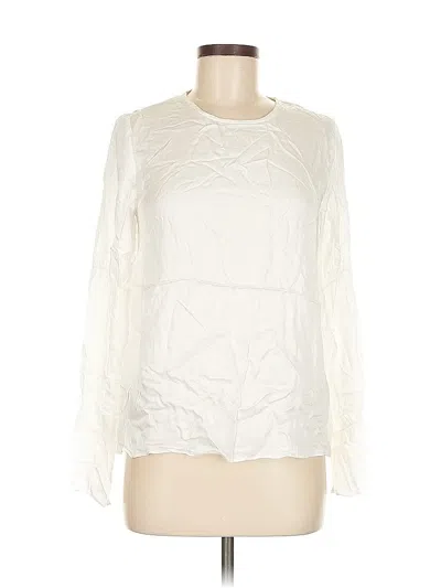 Pre-owned Mustard Seed Long Sleeve Blouse In White