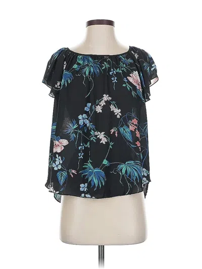 Pre-owned Philosophy Republic Clothing Short Sleeve Blouse In Black