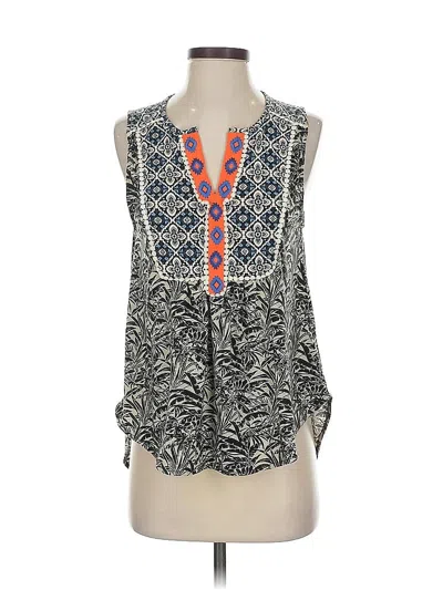 Pre-owned Thml Tank Top Blue Plunge Neckline Tops