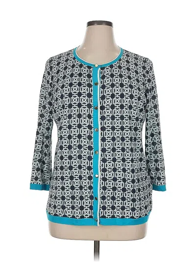 Pre-owned Jones New York Collection Cardigan Sweater In Blue