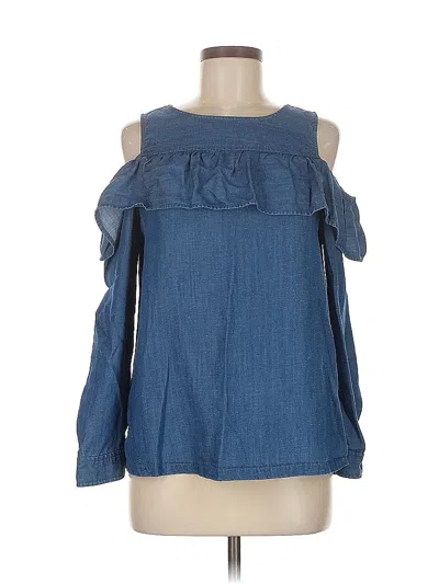 Pre-owned Ann Taylor Loft Sleeveless Blouse In Blue