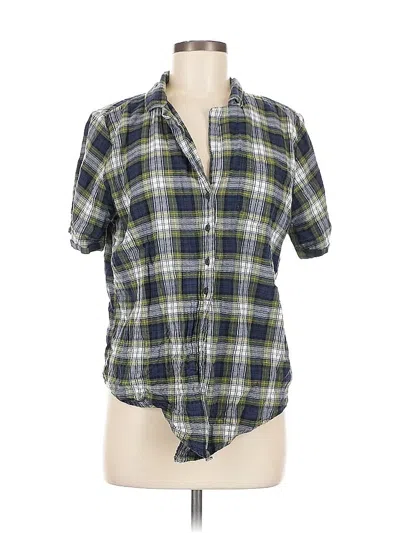 Pre-owned French Connection Short Sleeve Button Down Shirt In Green