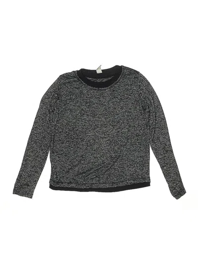 Pre-owned Athleta Girl Kids' Long Sleeve Top Gray Crew Neck Tops