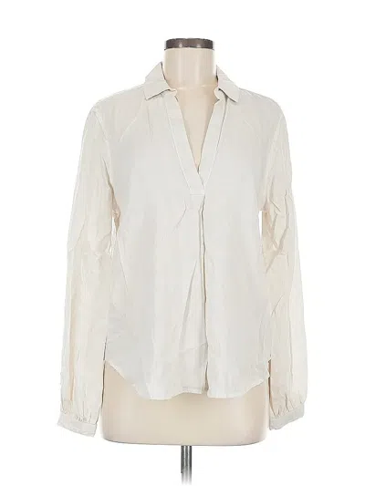Pre-owned Cloth & Stone Long Sleeve Blouse In White