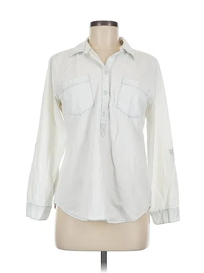 Pre-owned Chico's Long Sleeve Button Down Shirt In White