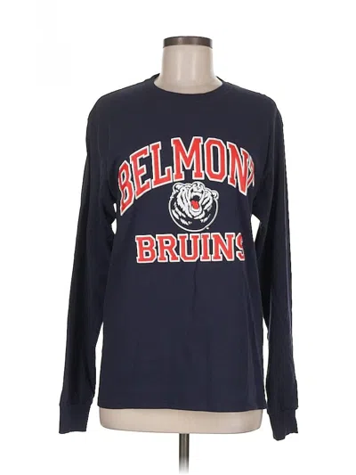 Pre-owned Champion Long Sleeve Top Blue Crew Neck Tops