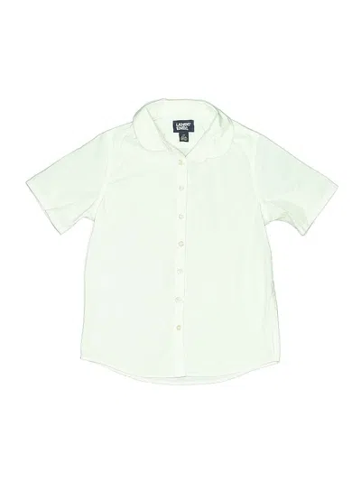 Pre-owned Lands' End Kids'  Short Sleeve Button Down Shirt In Green