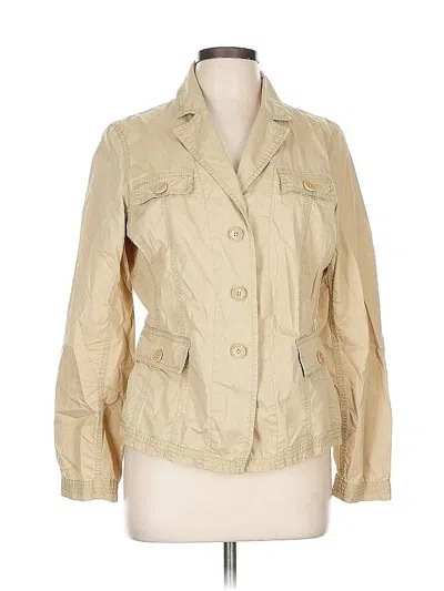 Pre-owned Talbots 3/4 Sleeve Button Down Shirt In Brown