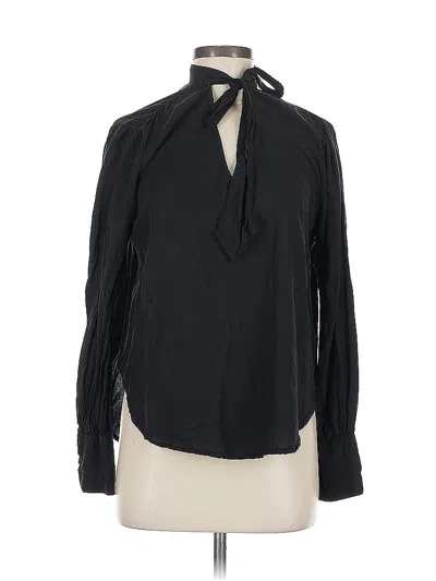 Pre-owned Cloth & Stone Long Sleeve Blouse In Black