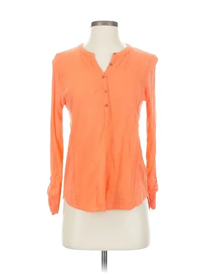 Pre-owned Lucky Brand Long Sleeve Blouse In Orange