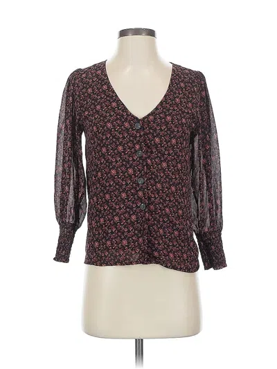 Pre-owned Madewell 3/4 Sleeve Blouse In Brown