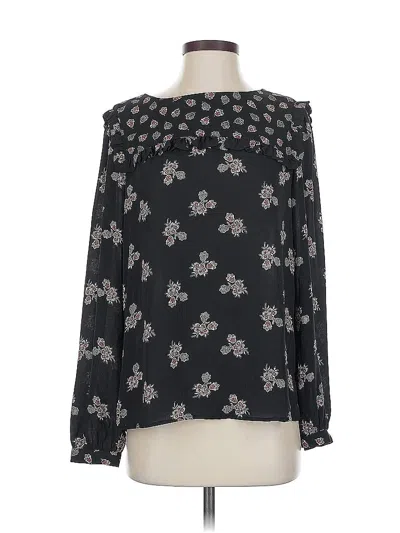 Pre-owned Ann Taylor Loft Long Sleeve Blouse In Black