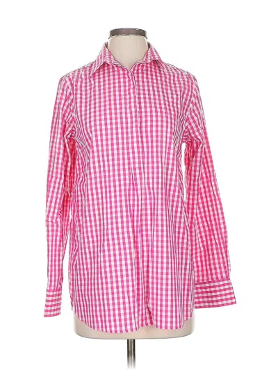 Pre-owned Lands' End Long Sleeve Button Down Shirt In Pink