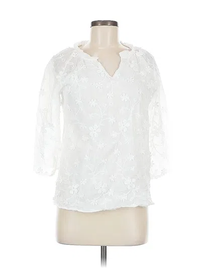 Pre-owned Kindred 3/4 Sleeve Blouse In White