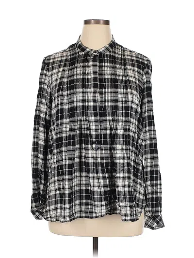 Pre-owned Gap Long Sleeve Blouse In Black