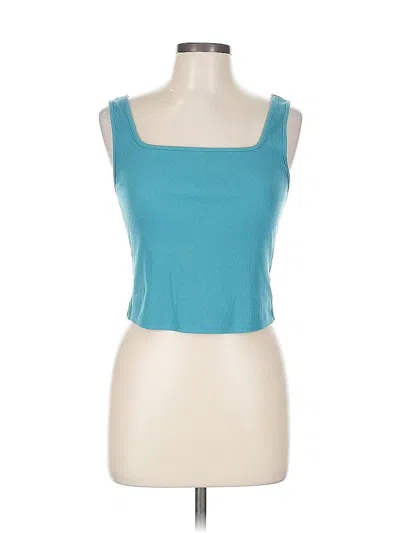 Pre-owned Old Navy Tank Top Teal Square Neckline Tops In Blue