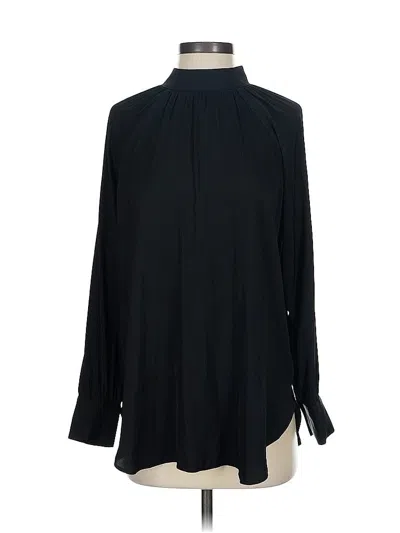 Pre-owned Ann Taylor Loft Long Sleeve Blouse In Black