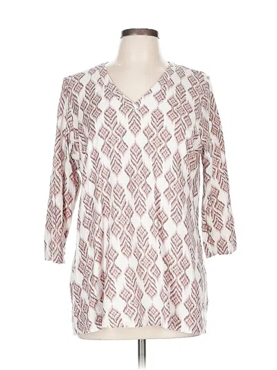 Pre-owned Purejill 3/4 Sleeve Blouse In White