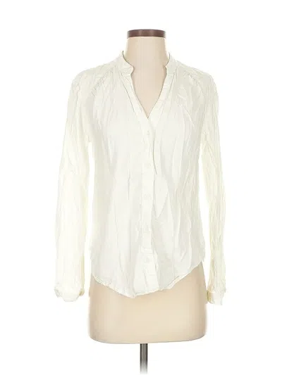 Pre-owned Cloth & Stone Long Sleeve Blouse In White