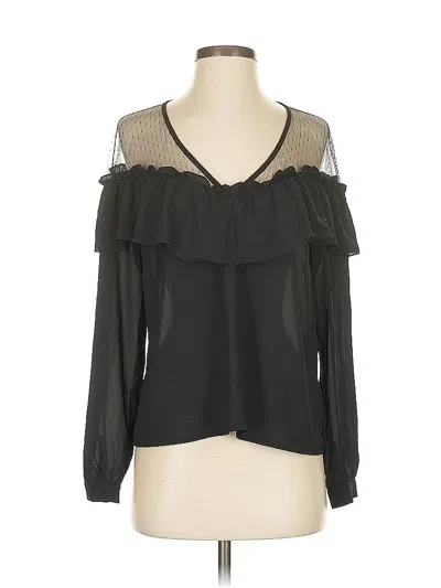 Pre-owned Heartloom Long Sleeve Blouse In Black