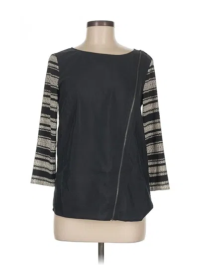 Pre-owned Armani Exchange 3/4 Sleeve Top Black Boatneck Tops