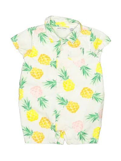 Pre-owned Janie And Jack Babies' Short Sleeve Outfit In White