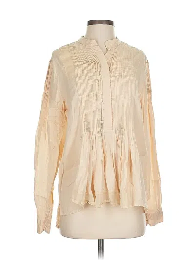 Pre-owned By Malene Birger Long Sleeve Blouse In White