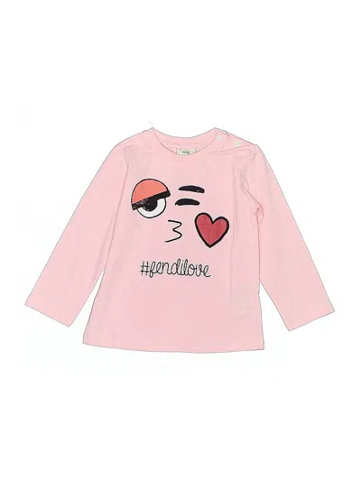 Pre-owned Fendi Kids' Long Sleeve T-shirt In Pink