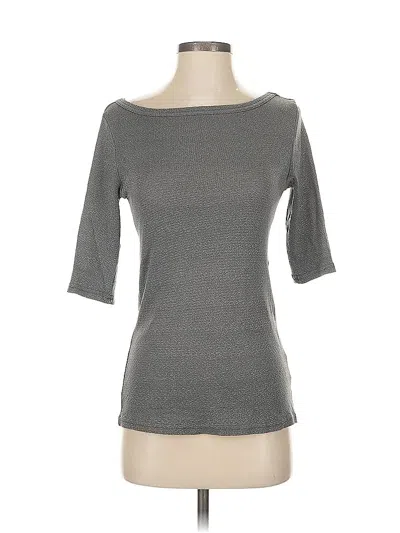 Pre-owned Michael Stars 3/4 Sleeve Top Gray Boatneck Tops