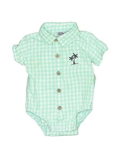 Pre-owned Little Lad Babies' Short Sleeve Onesie In Green