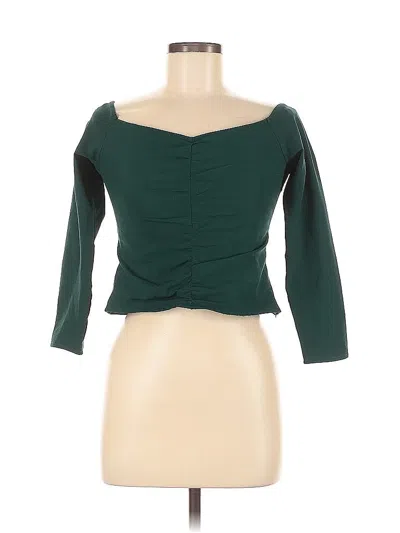 Pre-owned Abercrombie & Fitch 3/4 Sleeve Top Green Sweetheart Neckline Tops