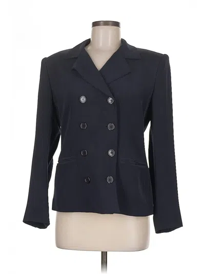 Pre-owned Jones New York Silk Blazer Jacket In Blue