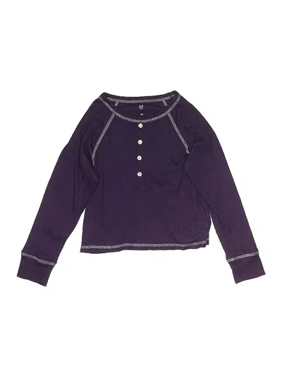 Pre-owned Gap Kids' Long Sleeve Henley Shirt In Purple