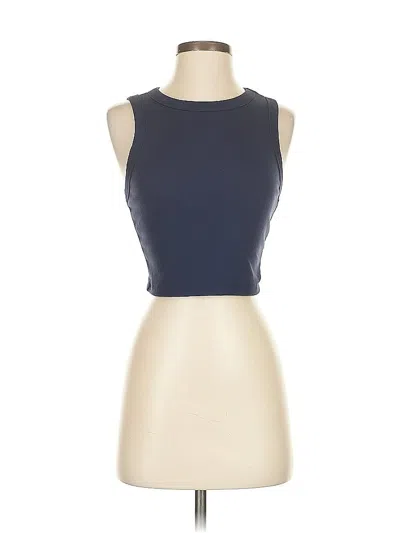 Pre-owned Bella+canvas Tank Top Blue Halter Neckline Tops