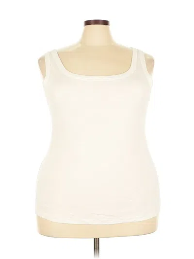 Pre-owned Caslon Tank Top Ivory Strapless Neckline Tops In White