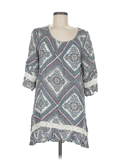 Pre-owned Papillon 3/4 Sleeve Blouse In Blue