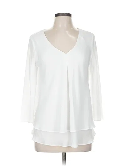 Pre-owned Frank Lyman Design 3/4 Sleeve Blouse In White