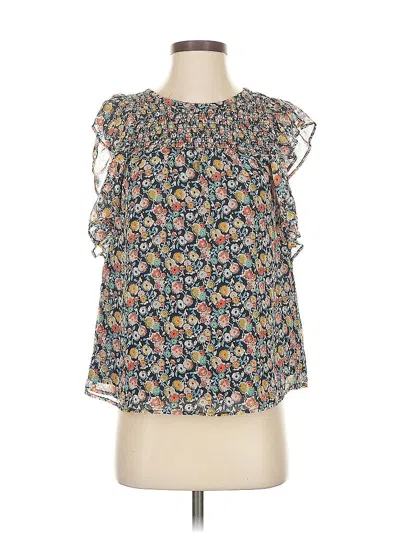 Pre-owned Ann Taylor Loft Sleeveless Blouse In Blue