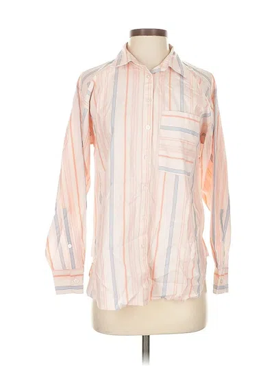 Pre-owned Ann Taylor Loft Long Sleeve Button Down Shirt In Pink