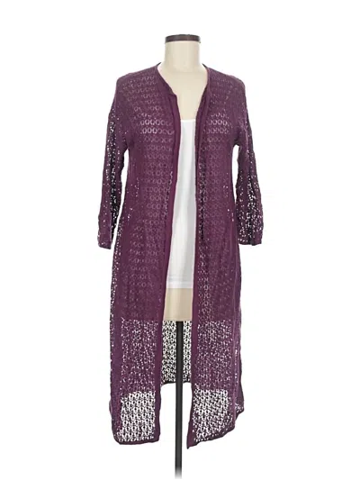 Pre-owned Jjill Cardigan Sweater In Purple