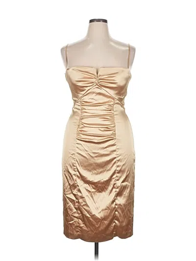 Pre-owned Betsy & Adam Cocktail Dress In Gold