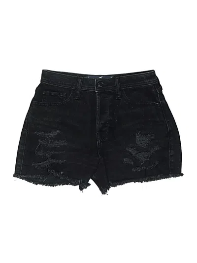 Pre-owned Hollister Denim Shorts In Black